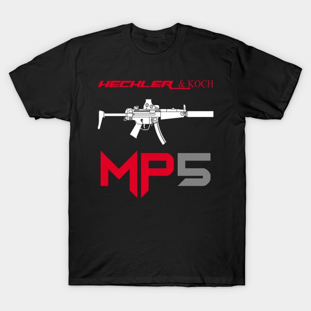 H and K MP5 T-Shirt by Aim For The Face